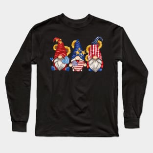 American Gnomies Happy July 4th Independence Day Long Sleeve T-Shirt